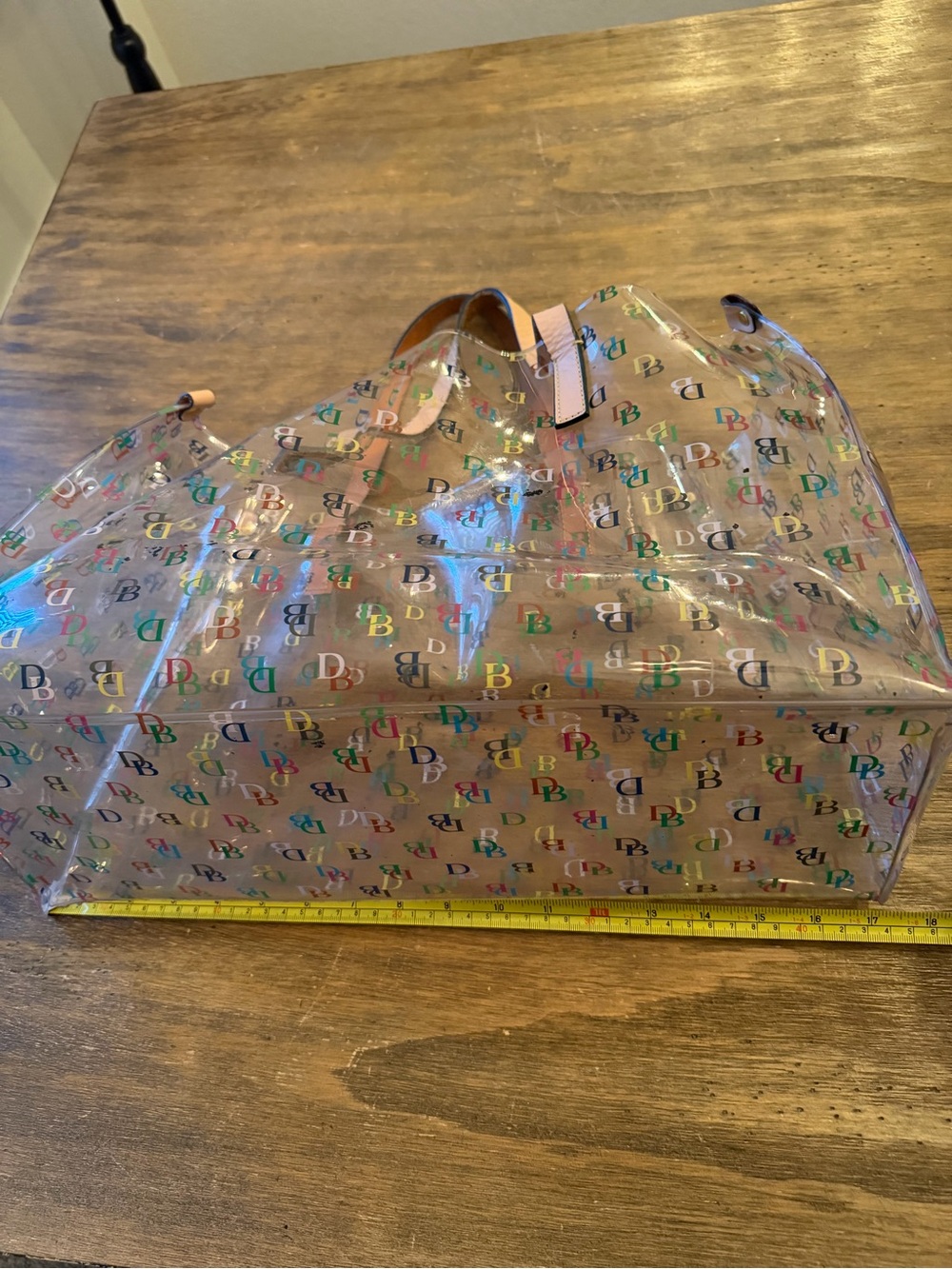 Dooney and Bourke Multicolor Clear XL shopper tan leather Signature - Picture 12 of 13